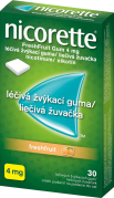 Nicorette® FreshFruit Gum 4 mg liečivé žuvačky, 30 žuvačiek 