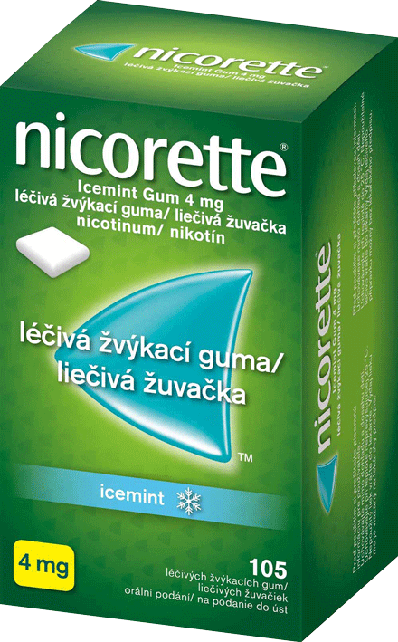 Nicorette® Icemint Gum 4 mg liečivé žuvačky, 105 žuvačiek 